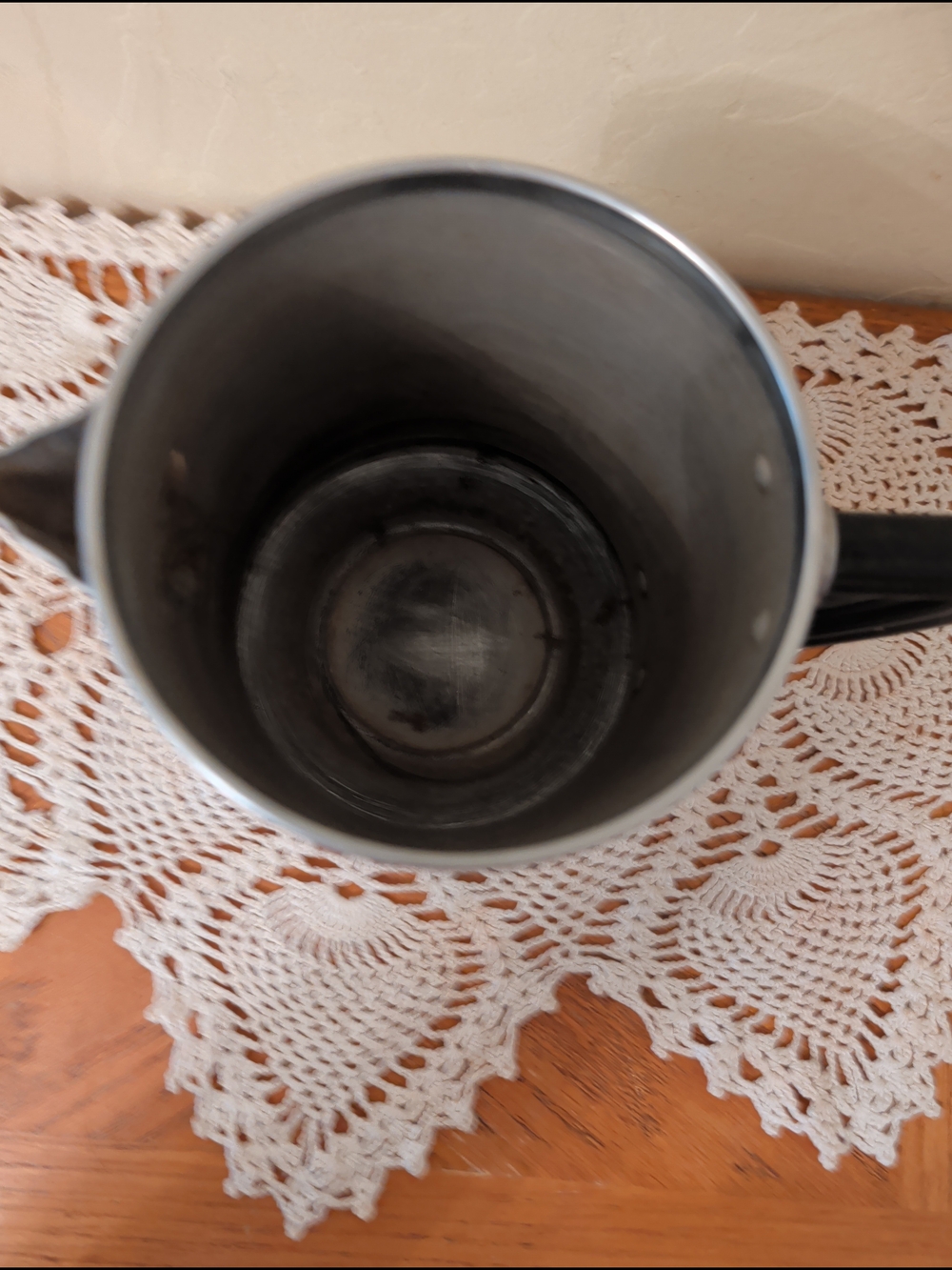 Vintage Silver Metal Coffee Percolator with Black Handle - Picture 5 of 16